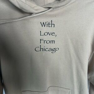 Beige Hoodie with Embroidered Text